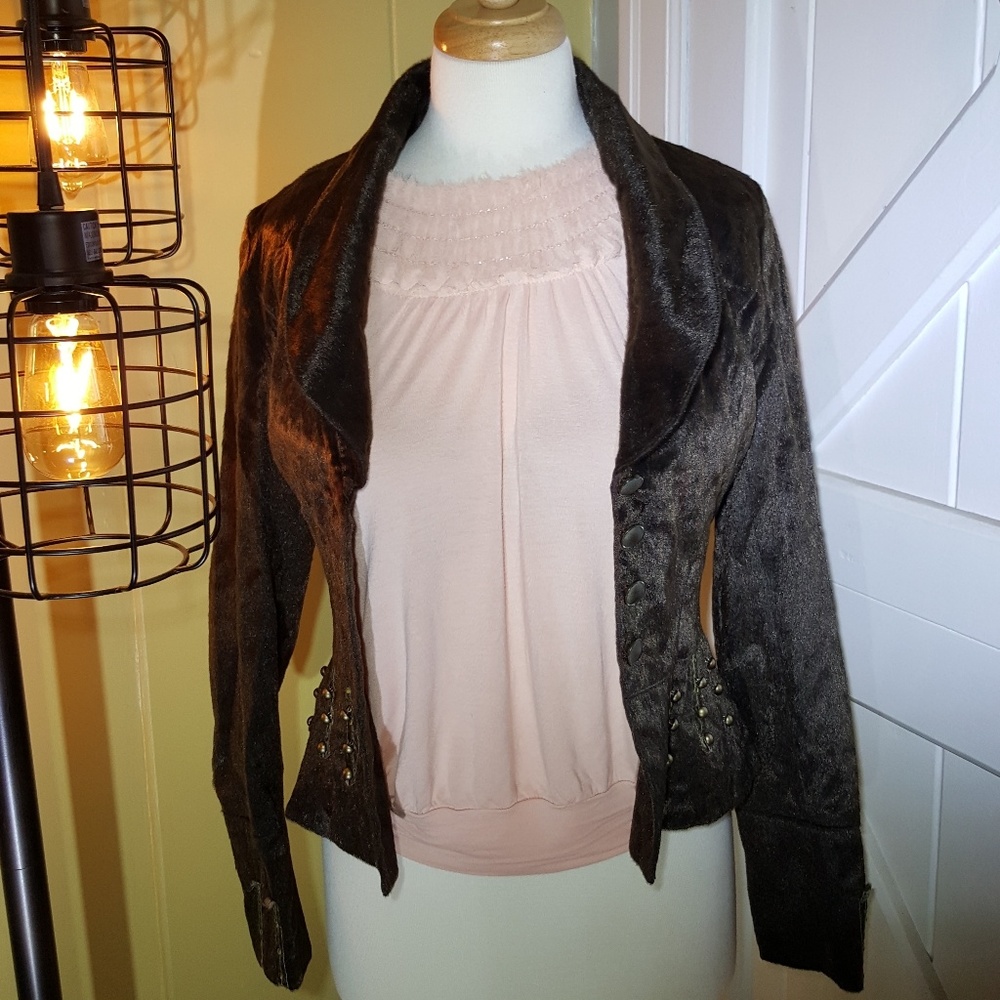 Unique Animal Print Spots Faux Fur Steampunk Jacket Xs Small